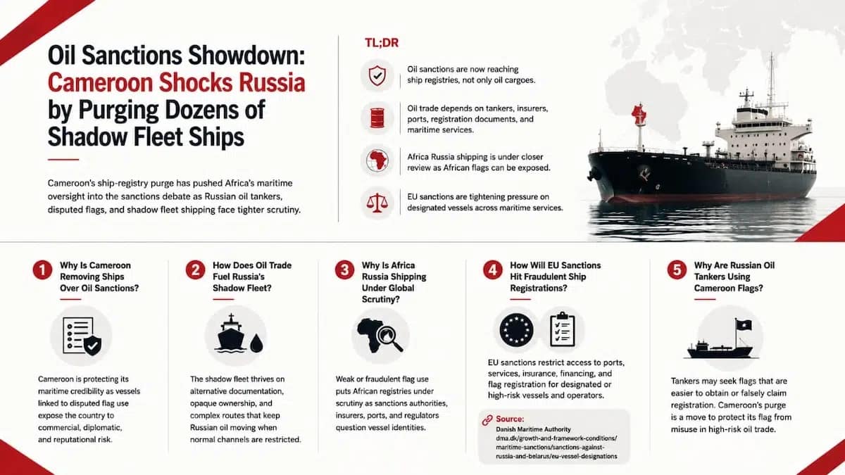 Oil Sanctions Showdown: Cameroon Shocks Russia by Purging Dozens of Shadow Fleet Ships