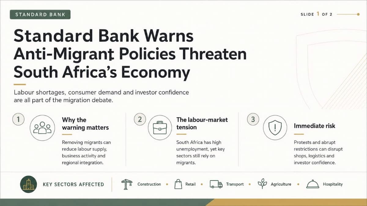 Standard Bank Warns Anti-Migrant Policies Threaten South Africa’s Economy